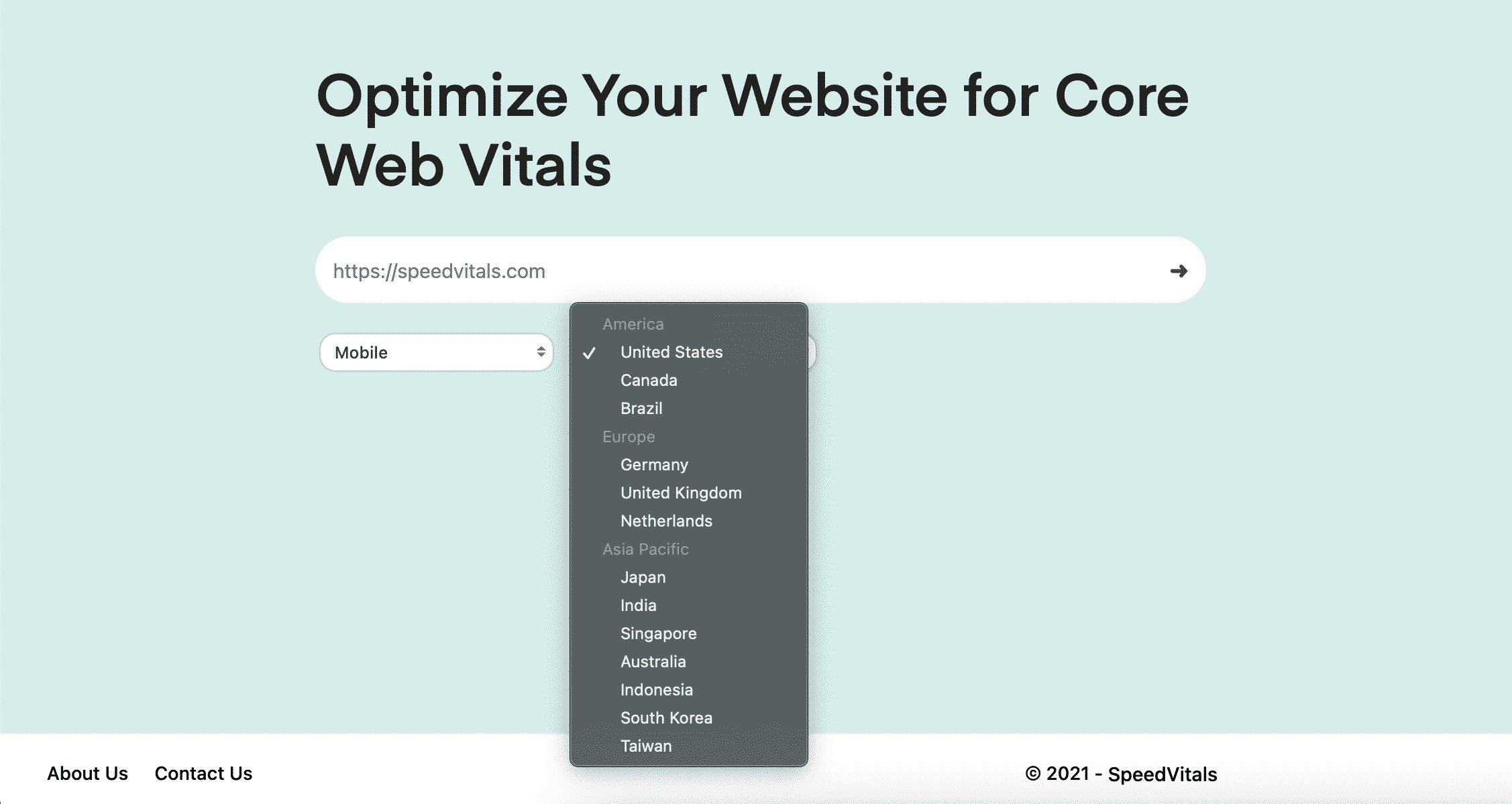 New Web Vitals Testing Locations