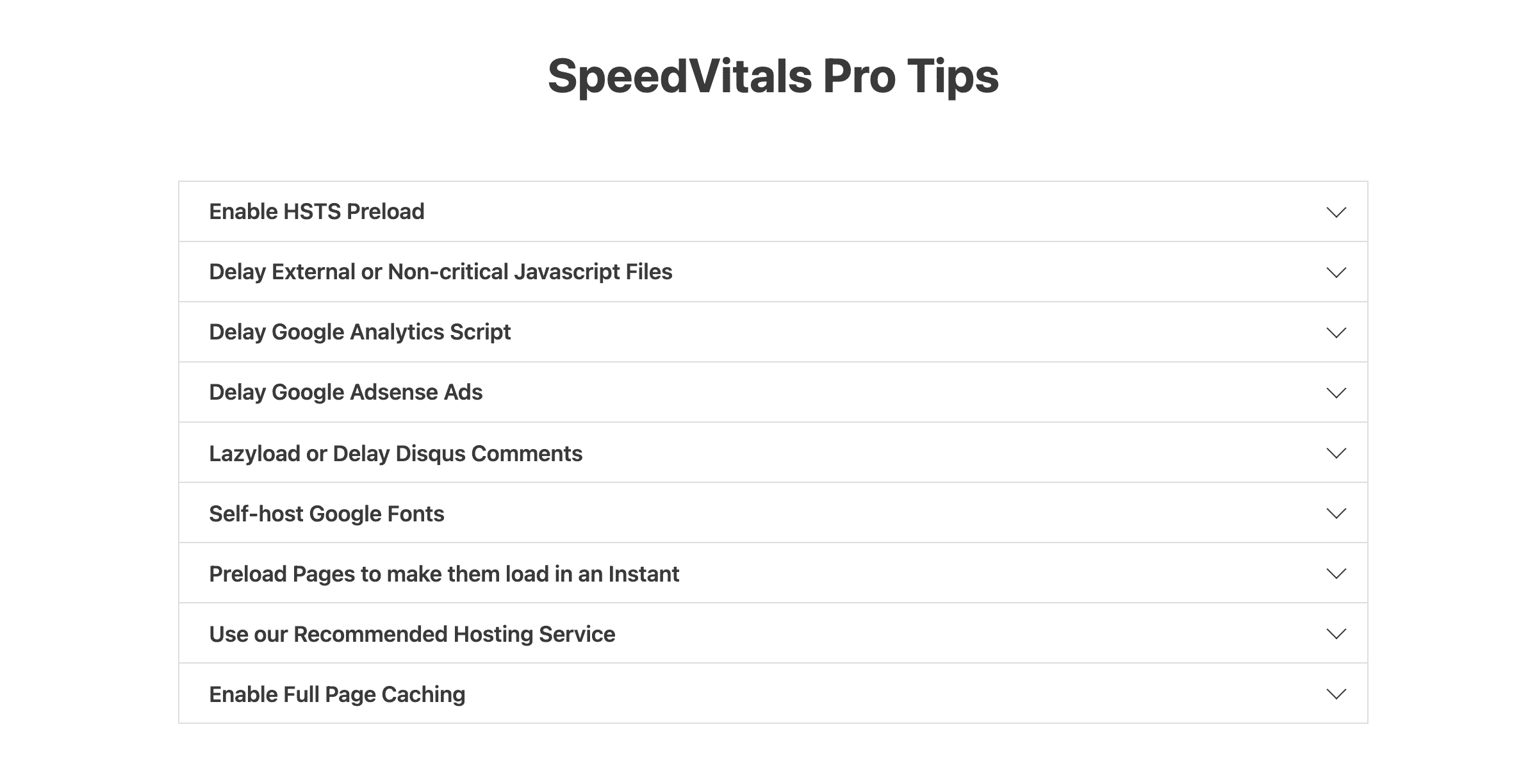 SpeedVitals Pro Tips